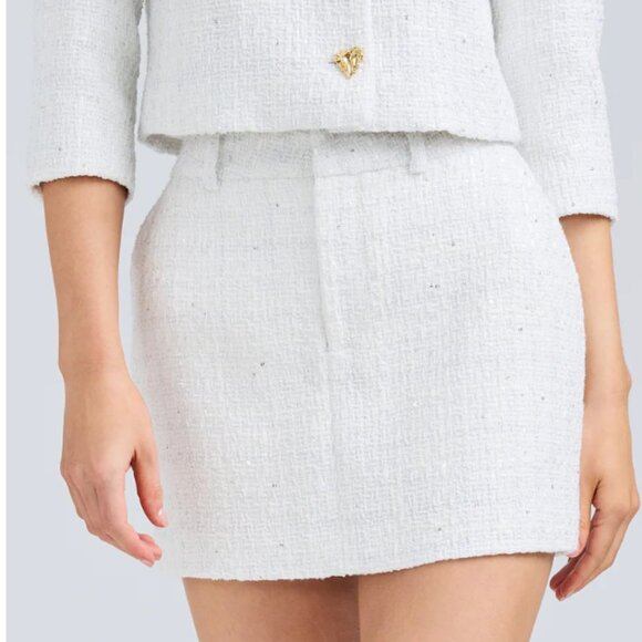 Generation Love White Tweed Miniskirt - NWT! - Picture 1 of 7